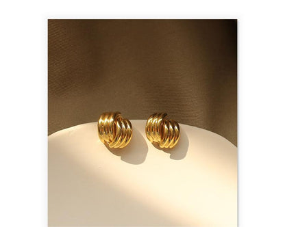 14k Gold Personalized Line Design Earrings