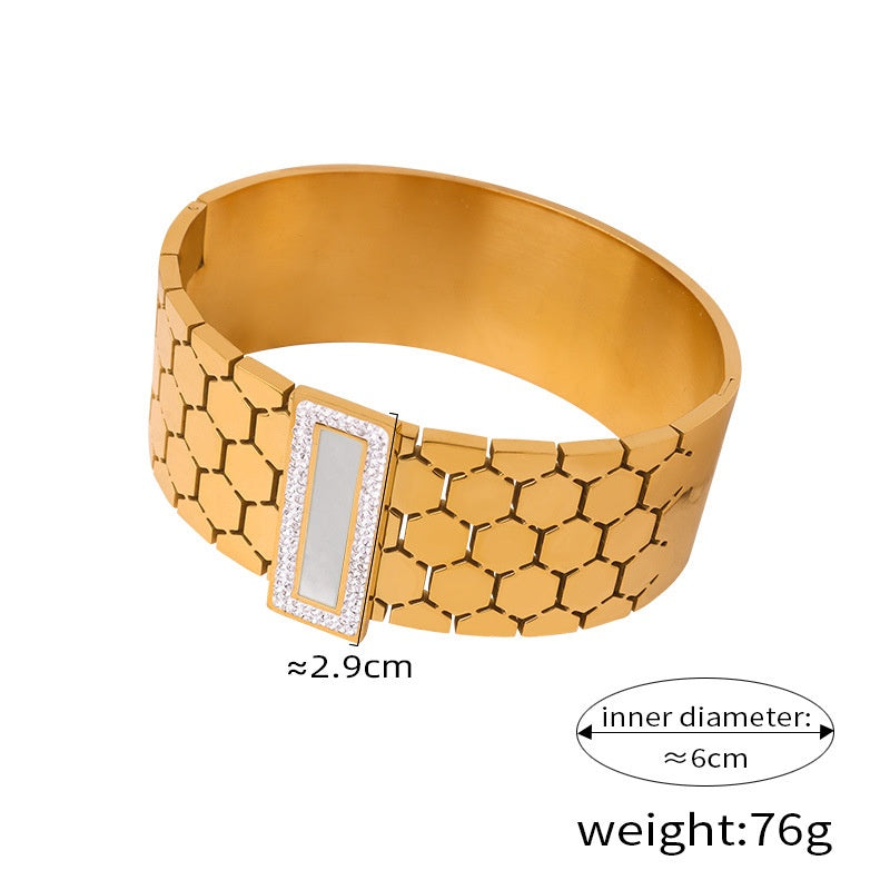 14 K GOLD Honeycomb texture necklace bracelet earrings ring