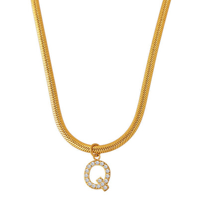 14k gold diamond letter pendant necklace