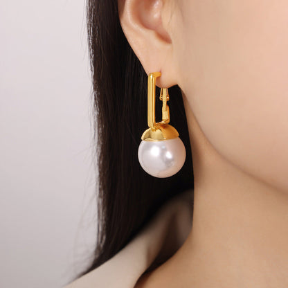 Gold Inlaid colorful bead earrings