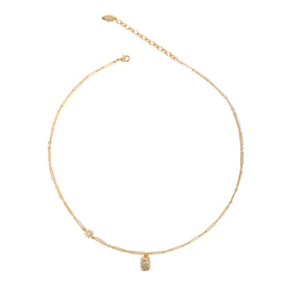14K Gold French Light Luxury Style Diamond Necklace