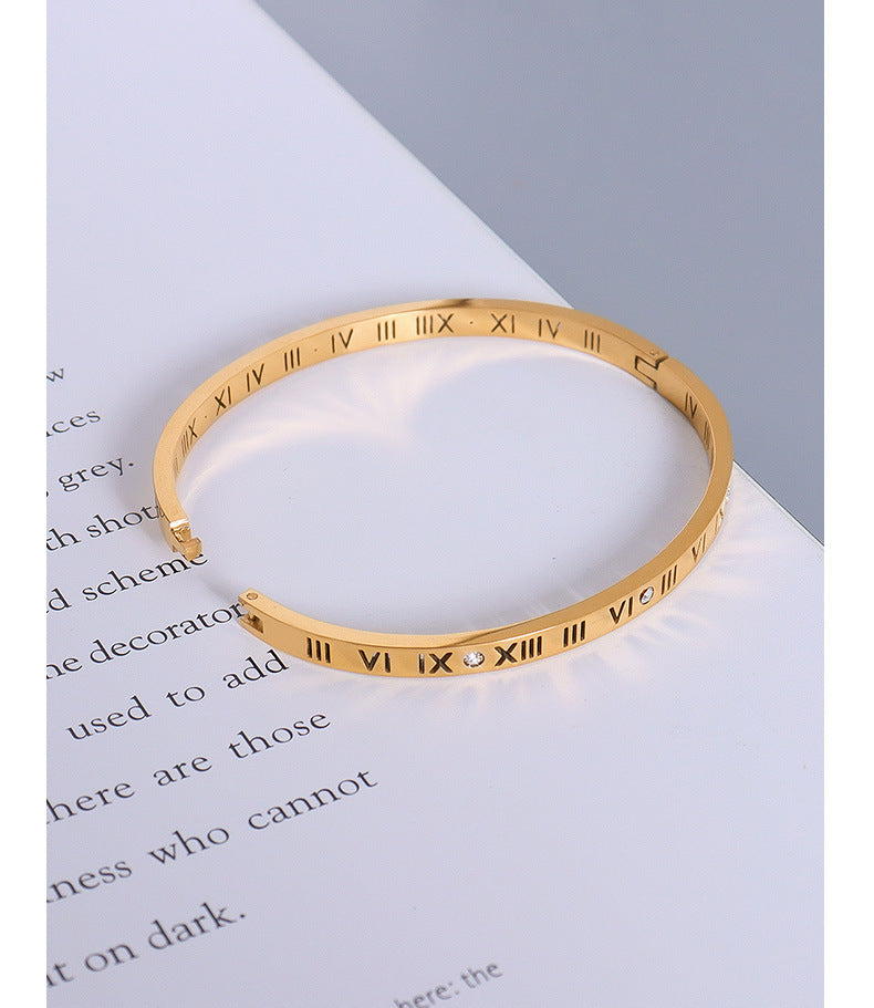 Versatile Roman numeral diamond bracelet