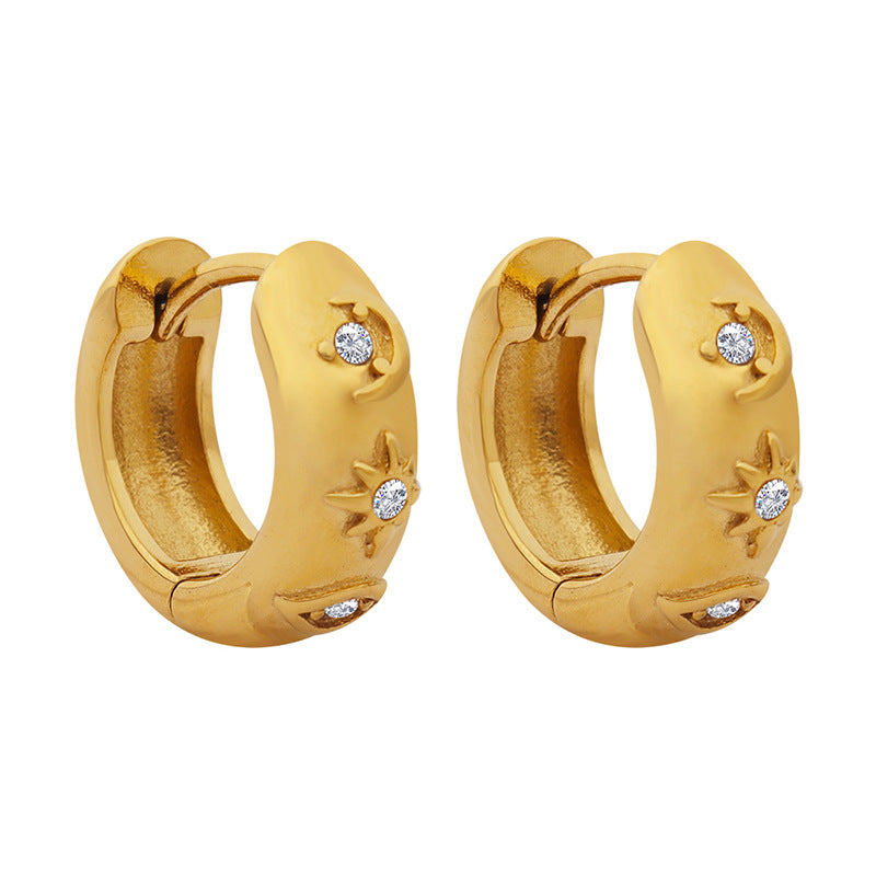 14K GOLD Vintage diamond-encrusted gold earrings