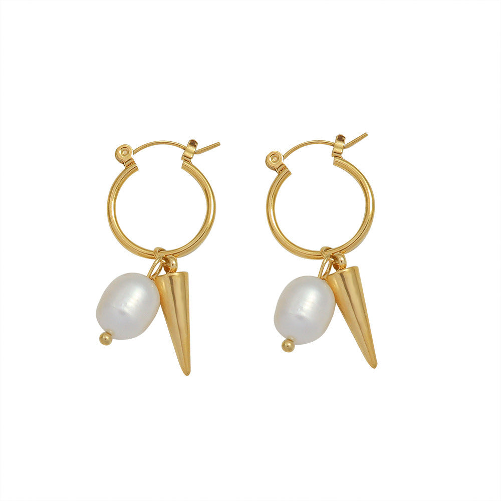 French Vintage Style Pearl 18K GOLD Earrings