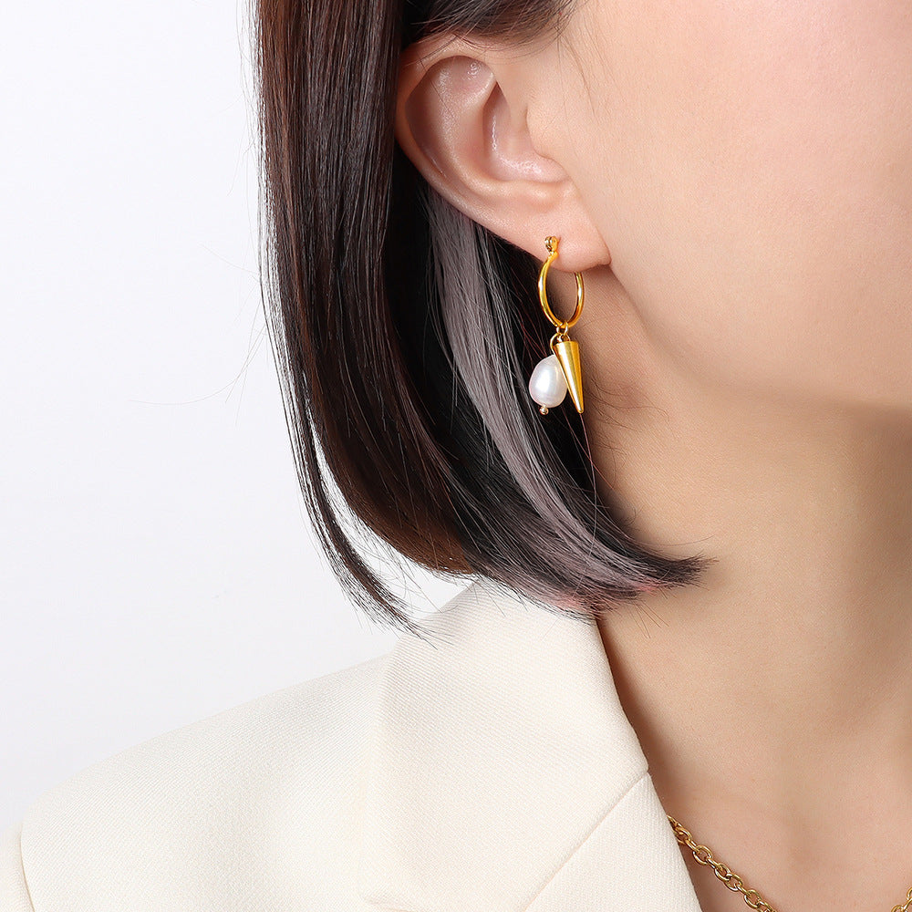 French Vintage Style Pearl 18K GOLD Earrings