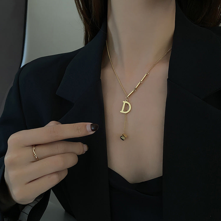 14K Gold Letter D Pendant