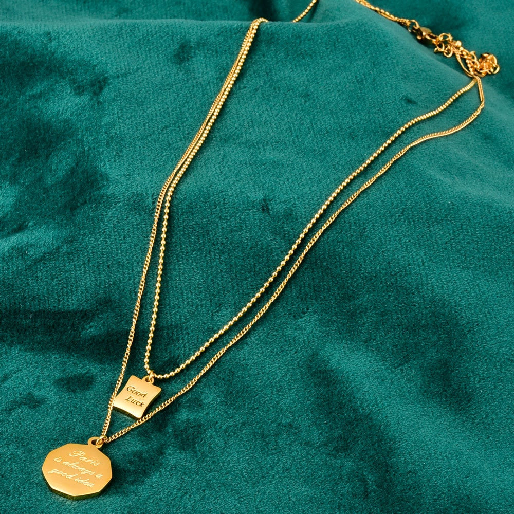 14K Double-Layer Necklace