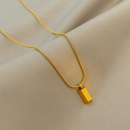 14K Gold Bars Pendant Necklace