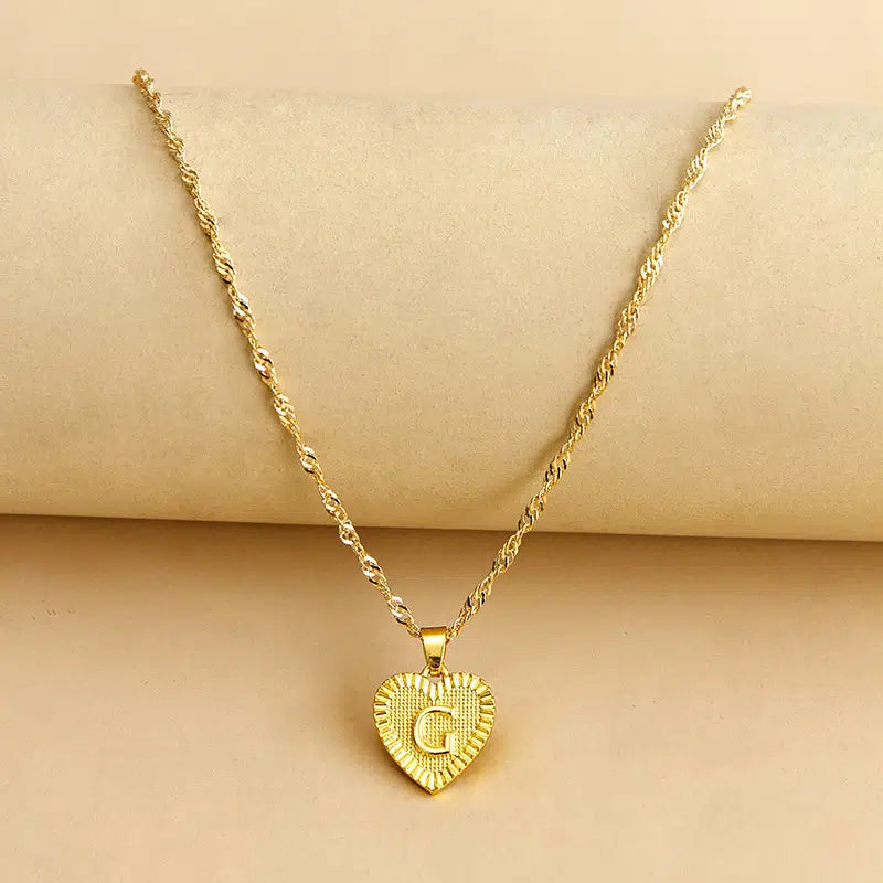 14K Gold Letter Six Hem Golden Necklace