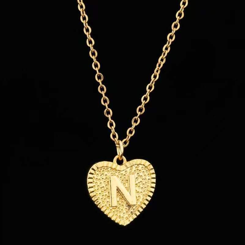 14K Gold Letter Six Hem Golden Necklace