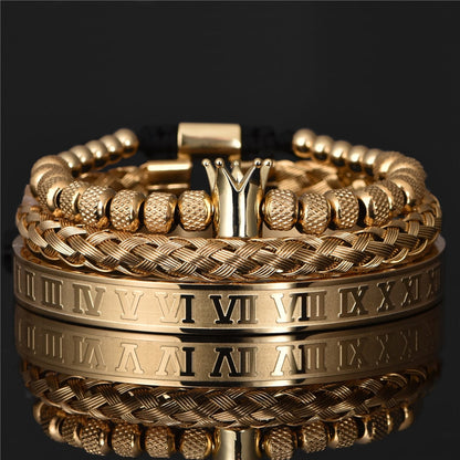 14K Gold Luxury Crown Charm Bracelet